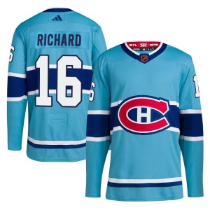 Henri Richard Men's Adidas Montreal Canadiens Authentic Light Blue Reverse Retro 2.0 Jersey
