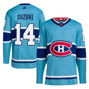 Nick Suzuki Men's Adidas Montreal Canadiens Authentic Light Blue Reverse Retro 2.0 Jersey