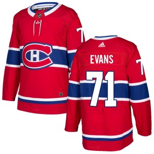 Jake Evans Youth Adidas Montreal Canadiens Authentic Red Home Jersey