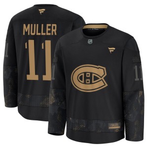 Kirk Muller Youth Fanatics Montreal Canadiens Premium Black 2024 Military Appreciation Practice Jersey