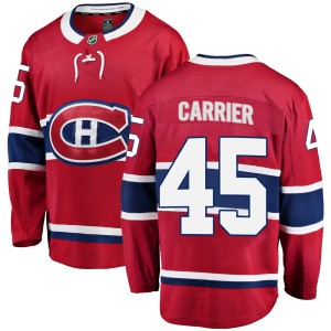 Alexandre Carrier Youth Fanatics Branded Montreal Canadiens Breakaway Red Home Jersey