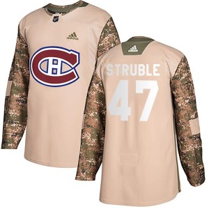 Jayden Struble Men's Adidas Montreal Canadiens Authentic Camo Veterans Day Practice Jersey