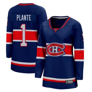 Jacques Plante Women's Fanatics Branded Montreal Canadiens Breakaway Blue 2020/21 Special Edition Jersey