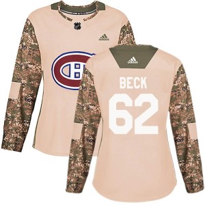 Owen Beck Women's Adidas Montreal Canadiens Authentic Camo Veterans Day Practice Jersey