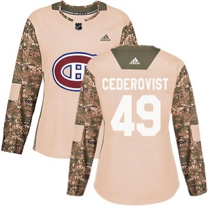 Filip Cederqvist Women's Adidas Montreal Canadiens Authentic Camo Veterans Day Practice Jersey