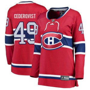 Filip Cederqvist Women's Fanatics Branded Montreal Canadiens Breakaway Red Home Jersey