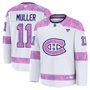 Kirk Muller Youth Fanatics Montreal Canadiens Premium White 2024 Hockey Fights Cancer Practice Jersey